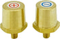 M6 Thread Male Brass Battery Terminal Charging Posts, M6 Battery Post Adapter (+/-) for Extension, Pack of 2 V1258-DP02-B-2342