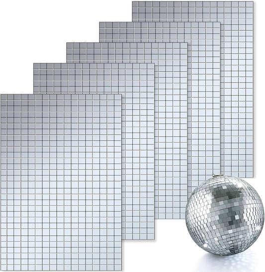 3600 Pieces Mirror Mosaic Tiles Self Adhesive Disco Mirror Tiles Disco Ball Stickers Square Glass DIY Tiles V1258-DP02-B-236
