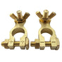 Brass Battery Terminals Connectors Clamp, Top Post Battery Terminal for Car and Boat (1 Pair) V1258-DP02-B-2369