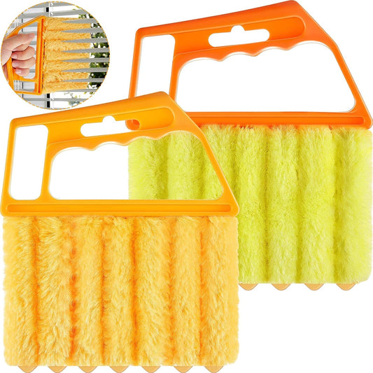 2 Pcs Window Venetian Blind Cleaner Duster Tool Washable 7 Fingers Dusting Cleaner and Air Vent Shutter Brush V1258-DP02-B-237