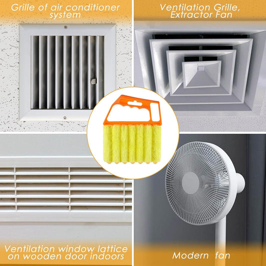 2 Pcs Window Venetian Blind Cleaner Duster Tool Washable 7 Fingers Dusting Cleaner and Air Vent Shutter Brush V1258-DP02-B-237