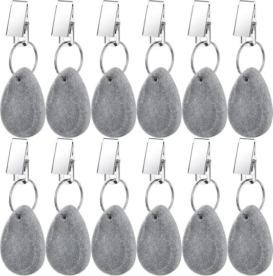 12 Pcs Tablecloth Weights Tablecloth Pendant Teardrop Shape Table Cover Weights with Metal Clips for Outdoor V1258-DP02-B-239
