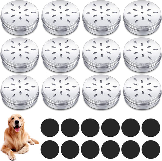 12 Pack Dog Scent Work Tins, Dog Scent Training Box, Pet Nose Metal Container with 12 Magnetic Dots, Smell V1258-DP02-B-2398