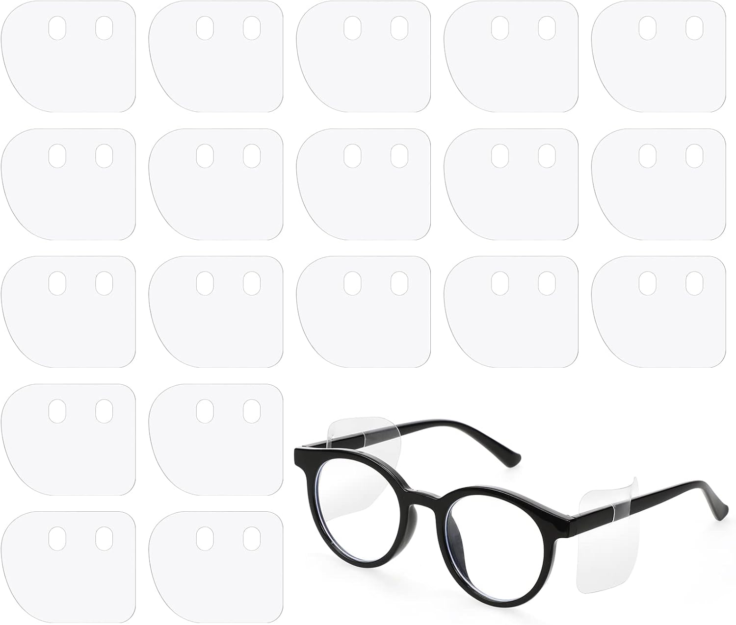 Clear Glasses Safety Side Shields Plastic Protector Shield for Glasses Slip on Side Guards Fit Most Frames V1258-DP02-B-2399