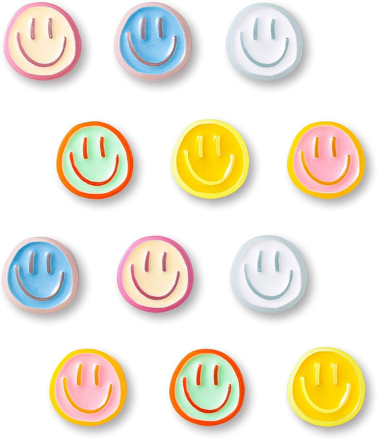 12Pcs Fridge Magnets Cute Refrigerator Magnets, Colorful Magnets for Whiteboard Cabinet Locker, Resin Smile V1258-DP02-B-24