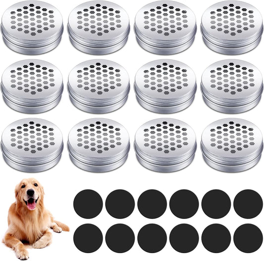 12 Pack Dog Scent Work Tins, Dog Scent Training Box, Pet Nose Metal Container with 12 Magnetic Dots, Smell V1258-DP02-B-2408