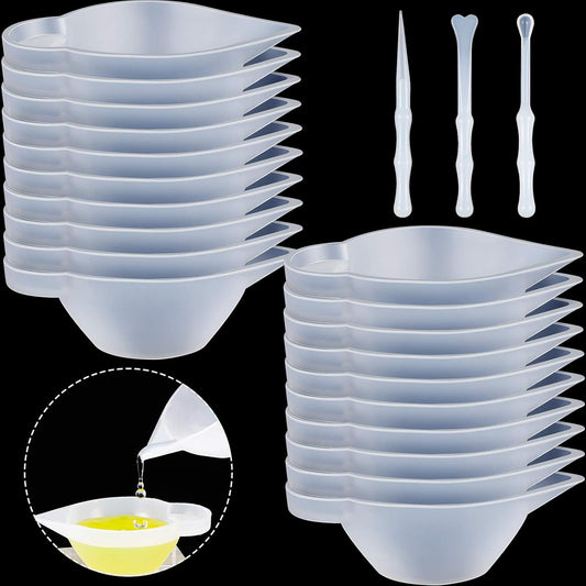 23 Pcs Silicone Mould Cup Dispensers Mini Measuring Cup Resin Mixing Bowls with Rubber Spoon Glue Stick Small V1258-DP02-B-242