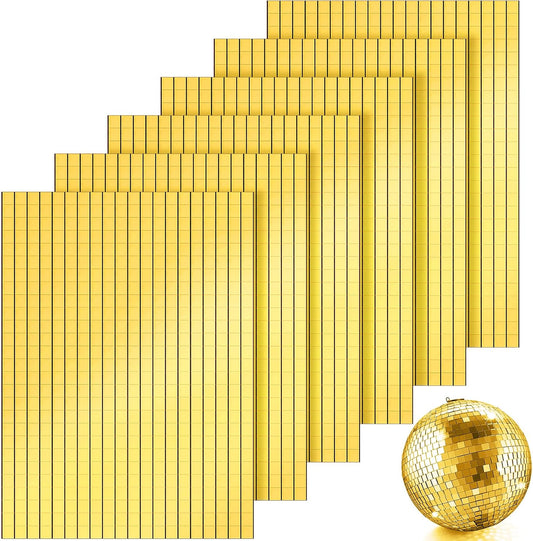 3600 Pieces Mirrors Mosaic Disco Ball Mirror Tiles Self-Adhesive Real Square Glass Mirror DIY Tiles for Craft V1258-DP02-B-247