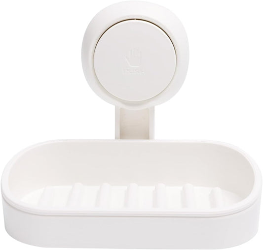 Soap Dish Holder for Shower Suction Cup Wall Mounted Self Draining NO-Drilling Removable Bar Soap Sponge V1258-DP02-B-2476