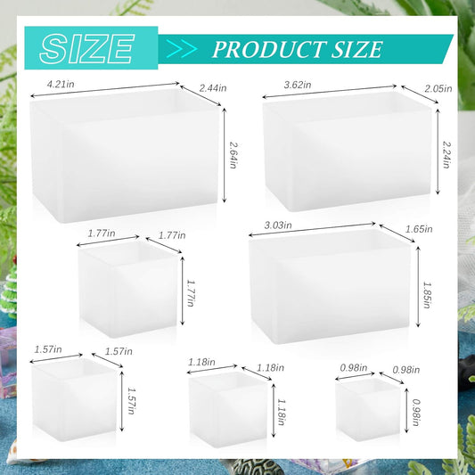7 Pieces Square Resin Molds Rectangle Resin Molds Candle Mold Cube Casting Molds for Insect Specimen Coaster V1258-DP02-B-249