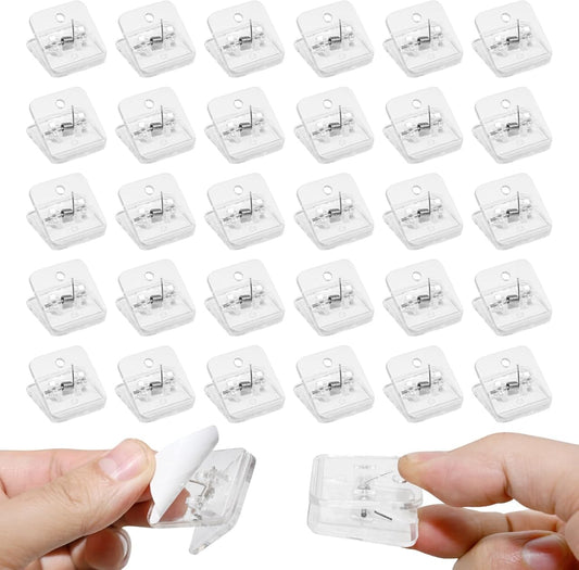 30 PackAdhesive Wall Clips for Hanging Flags Posters Photos - Tapestry Hangers - Postcard Clips for Home V1258-DP02-B-2495