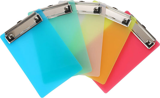 Mini Clipboards, 4.7x7.3 Inch Portable Plastic Clipboards for Receipts & Orders, Ideal for Warehouse, Office, V1258-DP02-B-25
