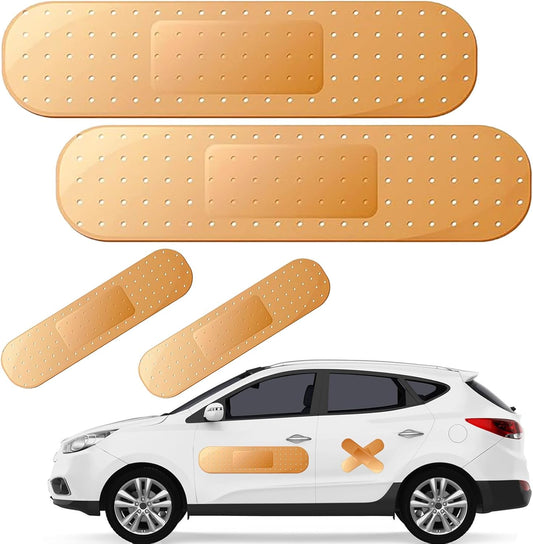 4Pcs Giant Band Aid Car Sticker Funny Bumper Stickers to Cover Crack, Damage, Scratch and Dent(Yellow, 2 V1258-DP02-B-2502