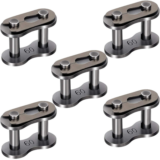 5 Pack #60 Roller Chain Connecting Links, Master Connector Link for Agricultural Machine, Tractors V1258-DP02-B-2507