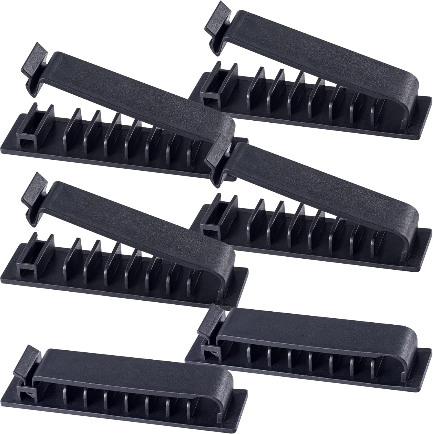 Cable Organizer Cord Management for Desk 6 Packs, Self Adhesive Cord Holders Cable Clips Wire Organizer for V1258-DP02-B-2516