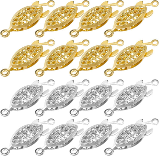 Pearl Necklace Clasps for Jewelry Making 40pcs, Fish Hook Clasp Necklace Bracelet Clasps and Closures, V1258-DP02-B-2517