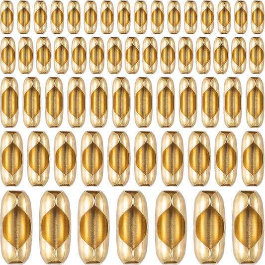 125pcs Ball Chain Connector Clasps Gold Fits for 1.5/2.0/2.4/3.2/4.5mm Beaded Ball Chain Clips Replacement V1258-DP02-B-2524