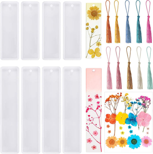 38 Pieces Bookmark Resin Mould Set, Include Rectangle Bookmark Silicone Mould Epoxy Resin Jewelry Mould with V1258-DP02-B-253