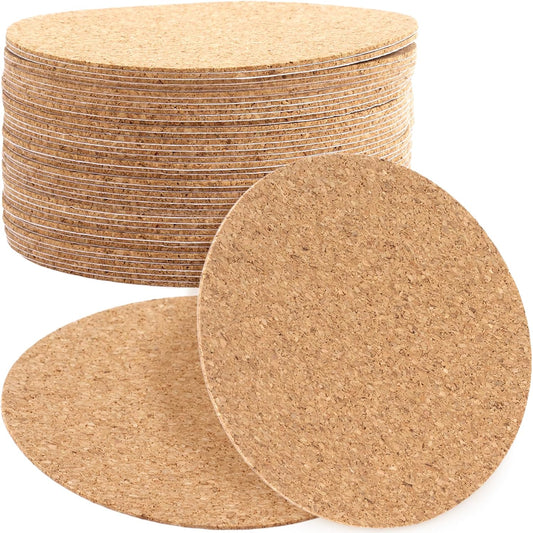 30pcs Self-Adhesive Round Cork Coasters, 3.14 Inch Coaster Backing Cork Sheet, Wall Tiles Mat Board for Table V1258-DP02-B-2535