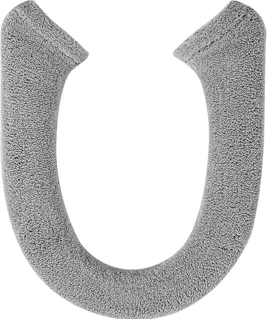 Toilet Seat Cover with Snaps Fixed, Thicker Soft Toilet Seat Warmer Cover for Bathroom, Washable Stretchable V1258-DP02-B-2551