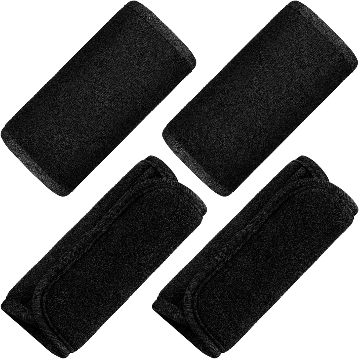 4 Pack Universal Car Seat Belt Shoulder Pads, Soft Fabric Safety Strap Cushion Covers Black 5.7x2.6 Inch V1258-DP02-B-2586