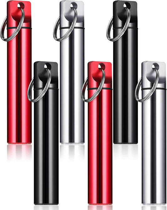 6 Pcs Metal Portable Toothpick Holder Dispenser Aluminum Alloy Pocket Toothpick Holder Box Small Toothpick V1258-DP02-B-2587