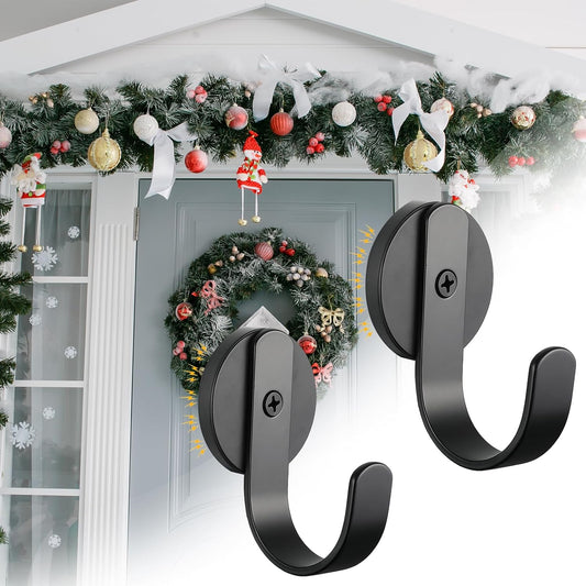2 Pcs Magnetic Hanger Heavy Duty Magnetic Wreath Hook for Metal Door Window Refrigerator Office Kitchen V1258-DP02-B-2592