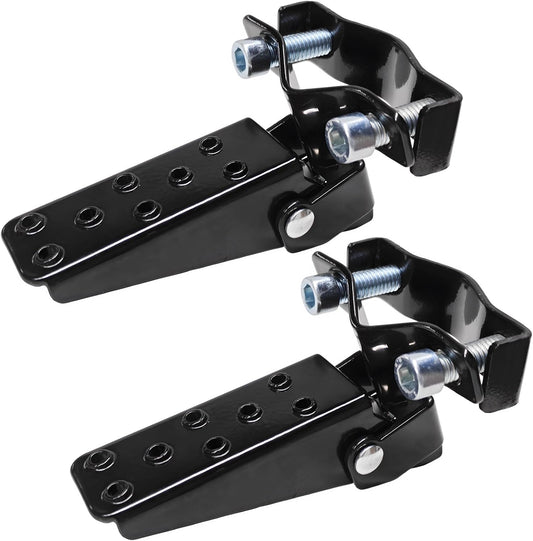 2 PCS Foldable Foot Pedals for Motorcycle, Metal Clamp-On Type Bicycle Rearsets Foot Rest, Universal Folding V1258-DP02-B-2598