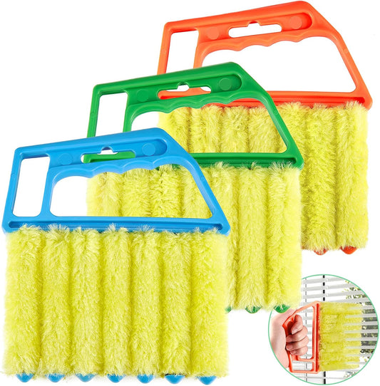 3 Pieces Blind Cleaner Duster Tool 7 Finger Dusting Cleaner for Window Venetian Washable Mini Brush Hand Held V1258-DP02-B-260