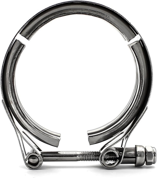 V Band Clamp for Turbo, Automotive Stainless Steel Turbo Clamp with Male Female Flange (4") V1258-DP02-B-2605