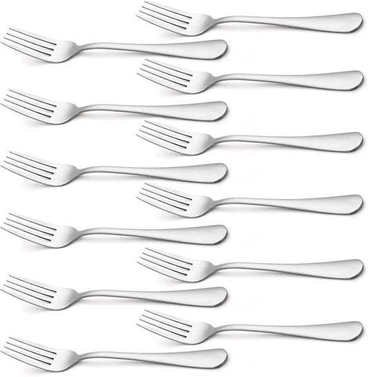 Silverware, Dinner Fork 8 Inches, Forks Set of 12 Premium Food Grade Stainless Steel Forks for Home Kitchen V1258-DP02-B-262