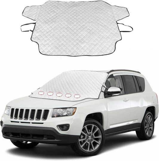 Car Windshield Snow Cover, 61.4'' x 53.1'' 4-Layer Windshield Snow Cover for Snow, Ice, Frost for Any V1258-DP02-B-2626