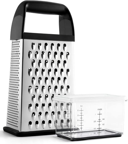 Cheese Grater With Container Box Grater Stainless Steel Graters for Kitchen Cheese Shredder Parmesan Shredder V1258-DP02-B-265