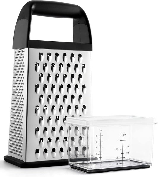 Cheese Grater With Container Box Grater Stainless Steel Graters for Kitchen Cheese Shredder Parmesan Shredder V1258-DP02-B-265