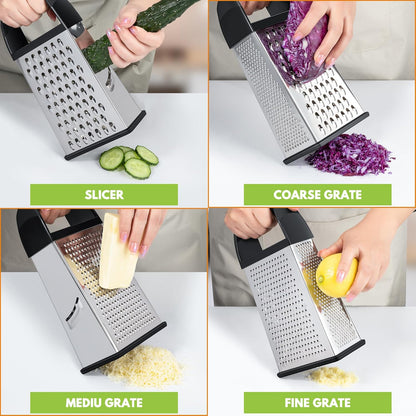 Cheese Grater With Container Box Grater Stainless Steel Graters for Kitchen Cheese Shredder Parmesan Shredder V1258-DP02-B-265