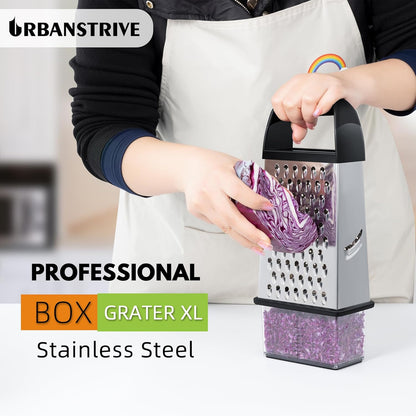 Cheese Grater With Container Box Grater Stainless Steel Graters for Kitchen Cheese Shredder Parmesan Shredder V1258-DP02-B-265