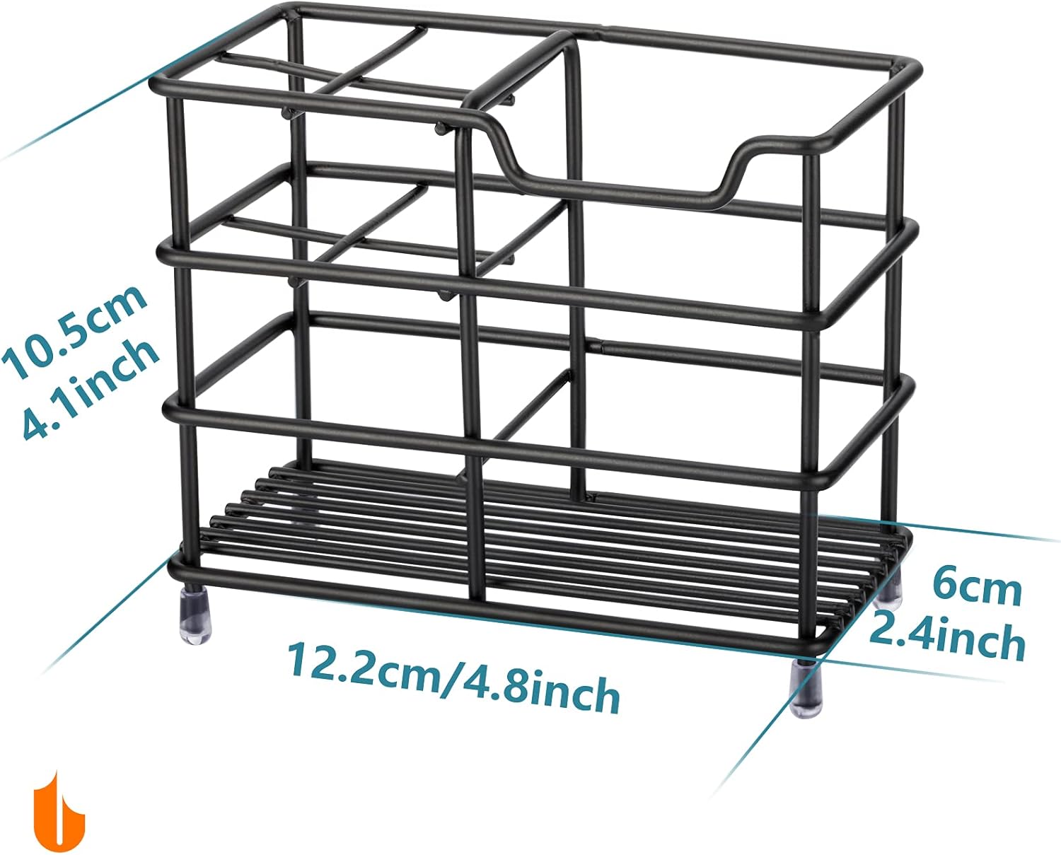304 Stainless Steel Bathroom Toothbrush Holder Toothpaste Holder Stand Bathroom Accessories Organizer (Black, V1258-DP02-B-266