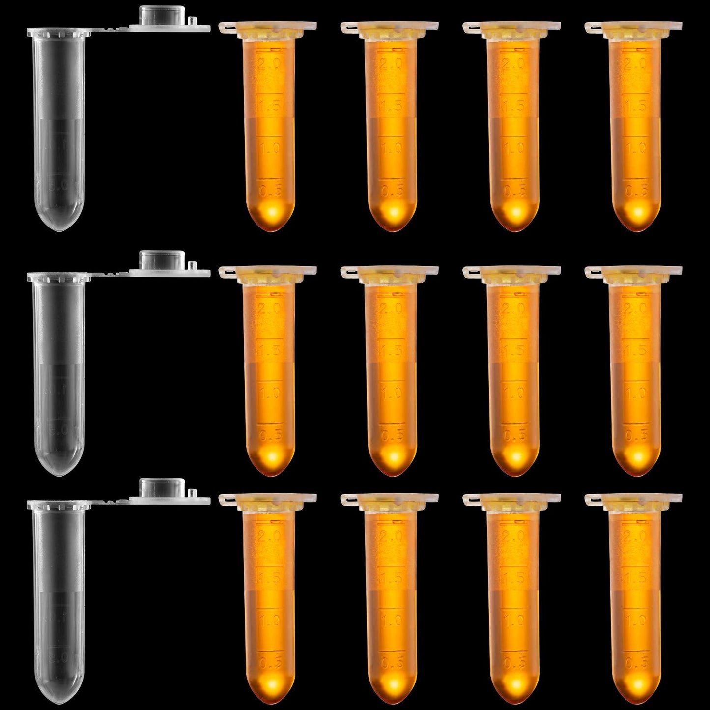 Ackers Science 250Pcs 2.0ml Polypropylene Graduated Microcentrifuge Tubes with Snap Cap,Natural V1258-DP02-B-27
