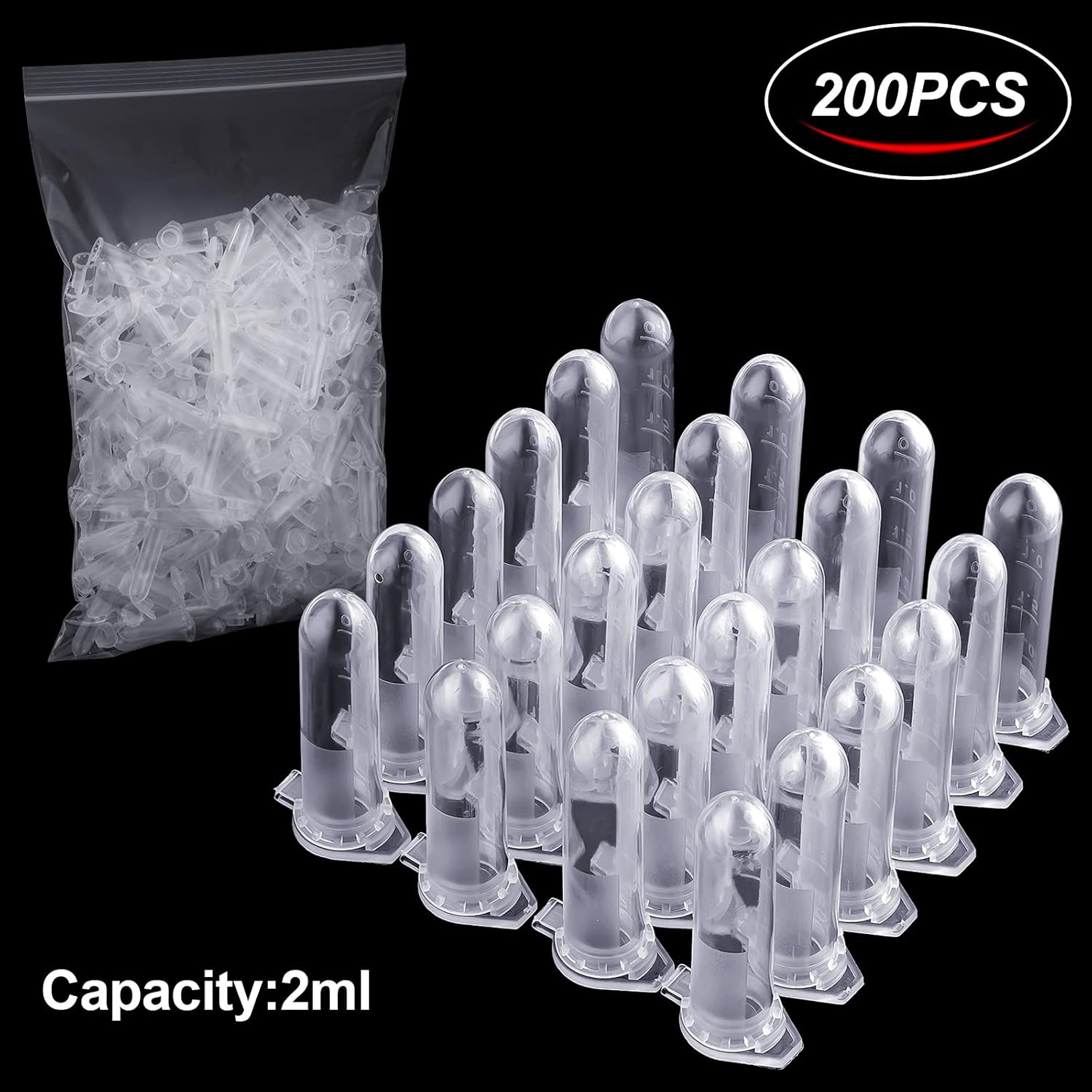 Ackers Science 250Pcs 2.0ml Polypropylene Graduated Microcentrifuge Tubes with Snap Cap,Natural V1258-DP02-B-27