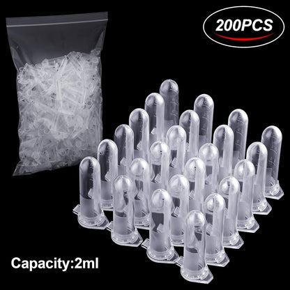 Ackers Science 250Pcs 2.0ml Polypropylene Graduated Microcentrifuge Tubes with Snap Cap,Natural V1258-DP02-B-27
