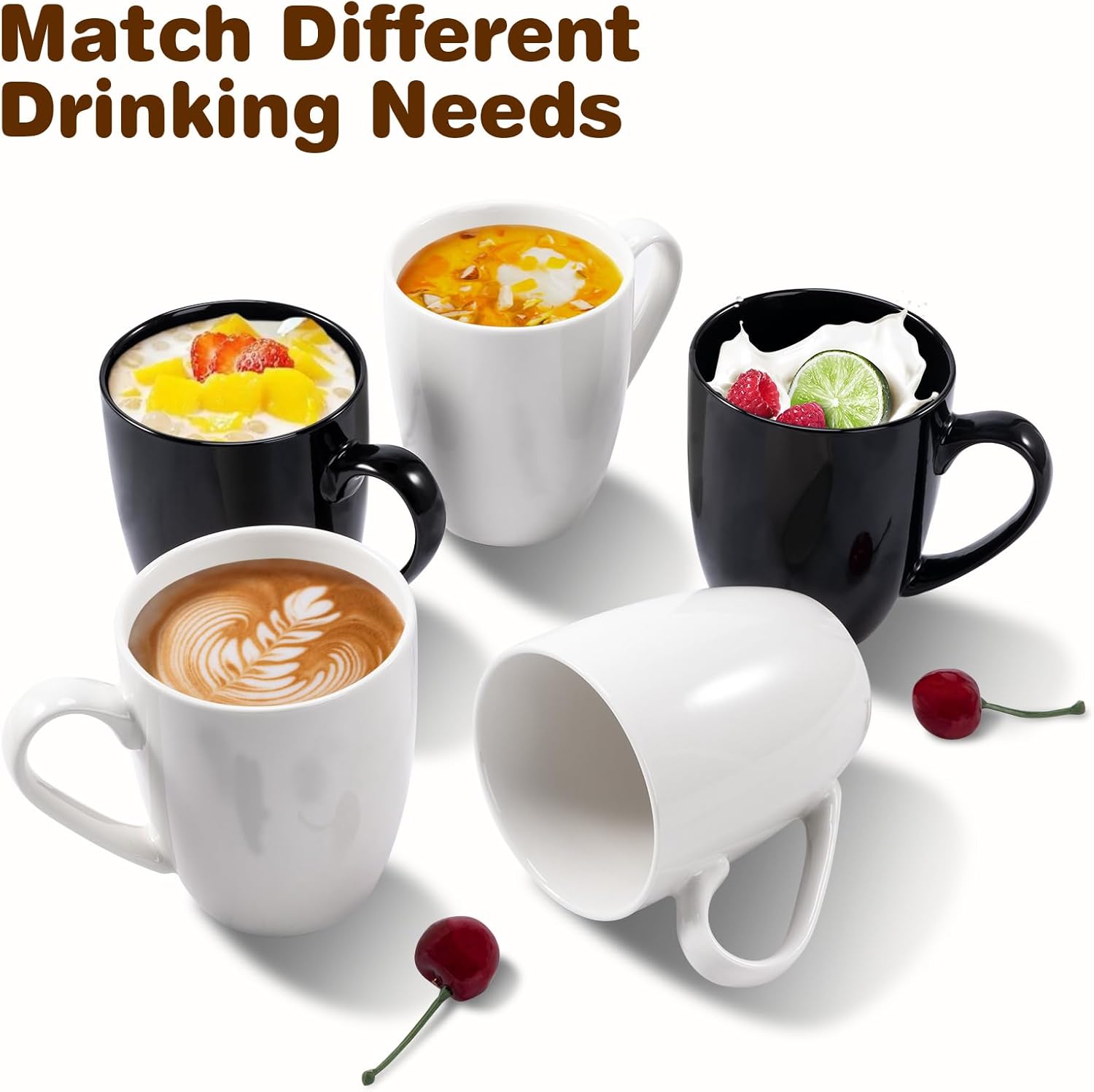 16 oz Large Coffee Mug with Handle Tea Cup Novelty Coffee Cup Idea Gift for Men Women Office Work, White V1258-DP02-B-270