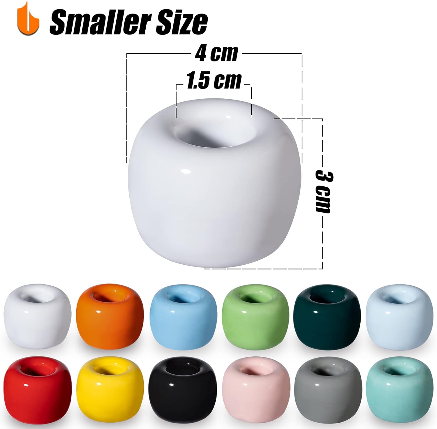 Travel-Friendly Mini Ceramics Toothbrush Holders for Bathroom Decor Vanity Countertops, Space Saver, White, 2 V1258-DP02-B-271