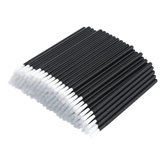 100Pcs Lip Brush, Black Lip Gloss Wands, Nylon Lipstick Gloss Applicator, Disposable Nail Brushes for Makeup, V1258-DP02-B-2713