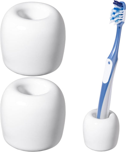 Ceramic Toothbrush Holders for Bathrooms, Sleek Tooth Brush Holder Toothbrush Stand Tooth Brushing Holder, V1258-DP02-B-273