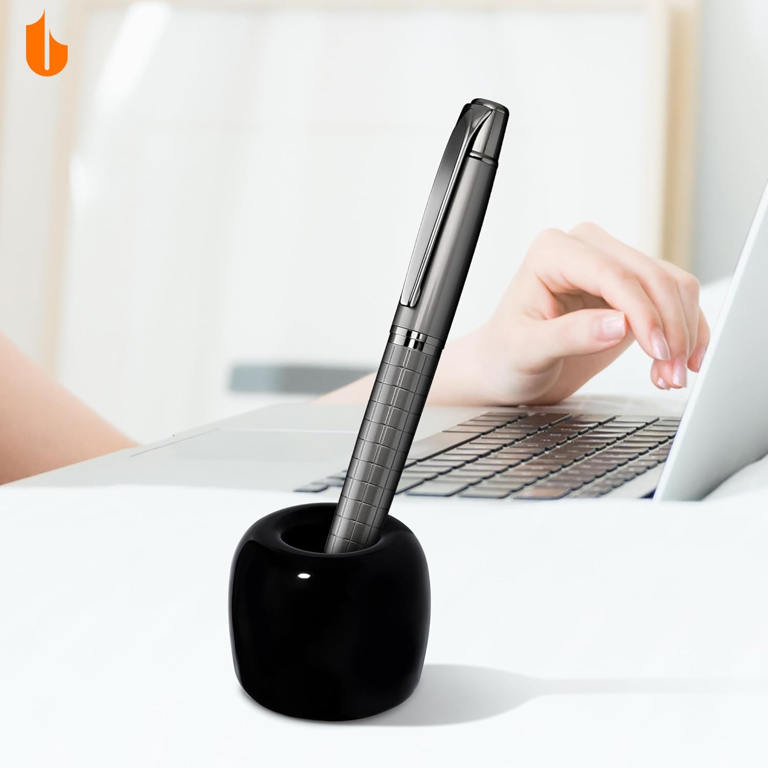 Ceramic Toothbrush Holders for Bathrooms, Sleek Tooth Brush Holder Toothbrush Stand Tooth Brushing Holder, V1258-DP02-B-273