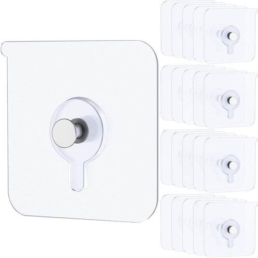20 Pcs Adhesive Picture Hooks 20 lbs Max 2.2"Load No Drill Screw Stickers Heavy Duty Picture Hangers Without V1258-DP02-B-2747