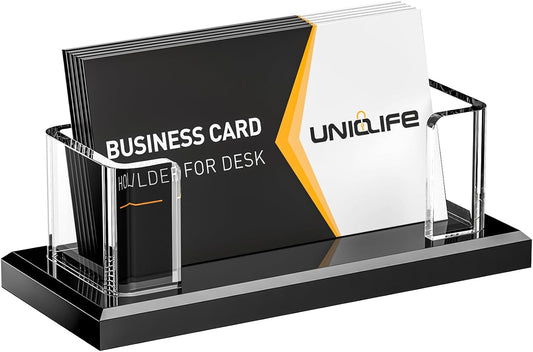 Acrylic Business Card Holder for Desk 1 Slot Clear Horizontal Business Card Stand for Men & Women Desktop V1258-DP02-B-2748