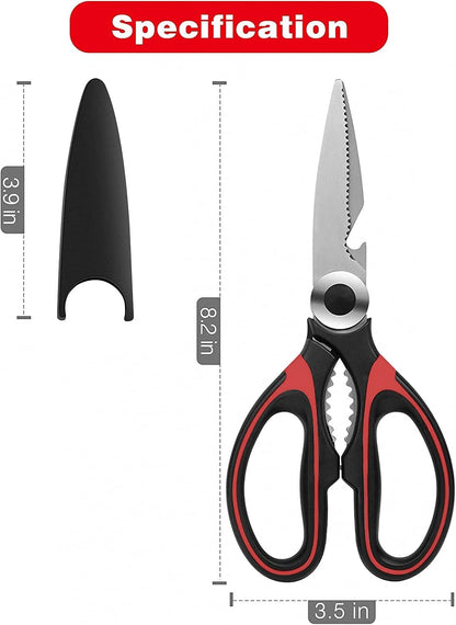 Heavy Duty Kitchen Shears with Protective Sheath Kitchen Meat Scissors, Dishwasher Safe Cooking Scissors for V1258-DP02-B-277