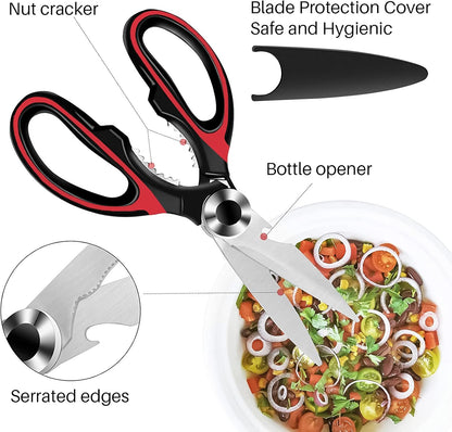 Heavy Duty Kitchen Shears with Protective Sheath Kitchen Meat Scissors, Dishwasher Safe Cooking Scissors for V1258-DP02-B-277
