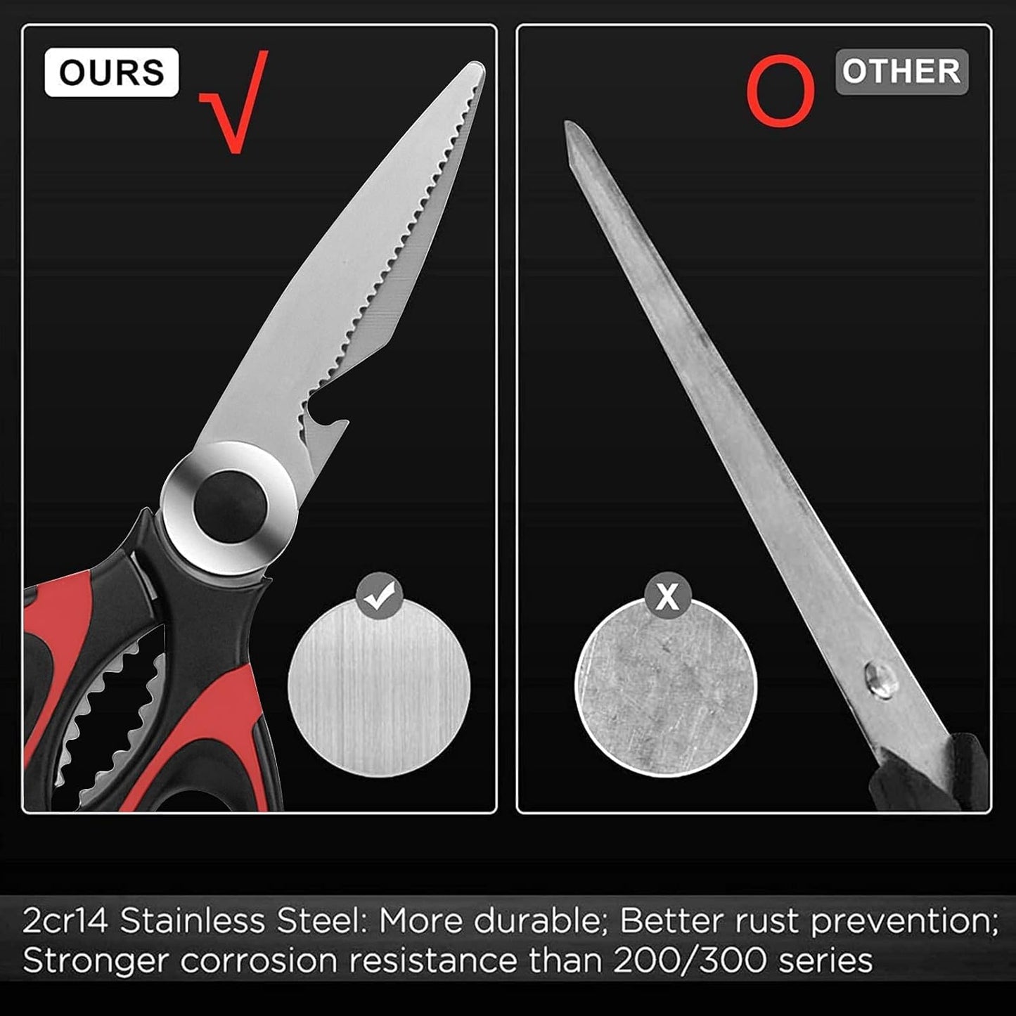 Heavy Duty Kitchen Shears with Protective Sheath Kitchen Meat Scissors, Dishwasher Safe Cooking Scissors for V1258-DP02-B-277